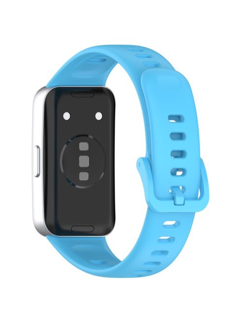 For Huawei Band 8 / 8 NFC / 9 / 9 NFC Glossy Silicone Watch Strap Replacement Watchband - Sky Blue