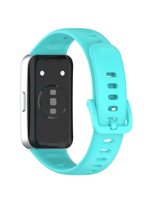 For Huawei Band 8 / 8 NFC / 9 / 9 NFC Glossy Silicone Watch Strap Replacement Watchband - Teal Blue