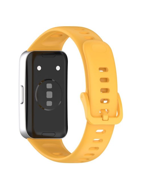 For Huawei Band 8 / 8 NFC / 9 / 9 NFC Glossy Silicone Watch Strap Replacement Watchband - Yellow