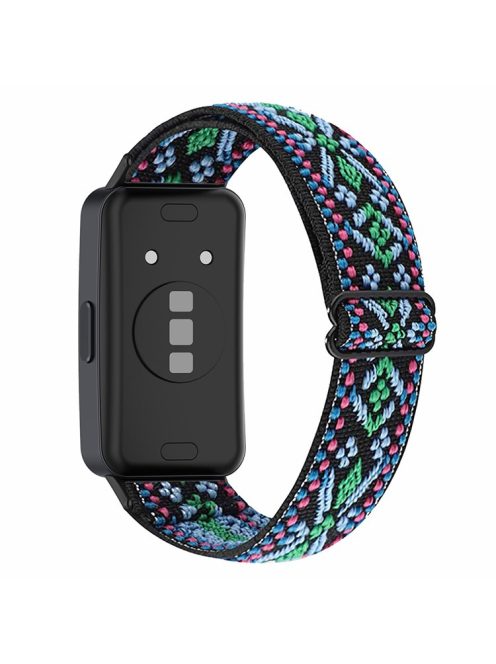 For Huawei Band 8 / Band 8 NFC / Band 9 / Band 9 NFC Bohemian Style Elastic Nylon Smartwatch Strap Watch Band Replacement - Green