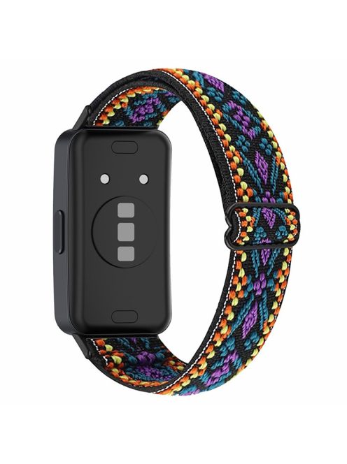 For Huawei Band 8 / Band 8 NFC / Band 9 / Band 9 NFC Bohemian Style Elastic Nylon Smartwatch Strap Watch Band Replacement - Purple