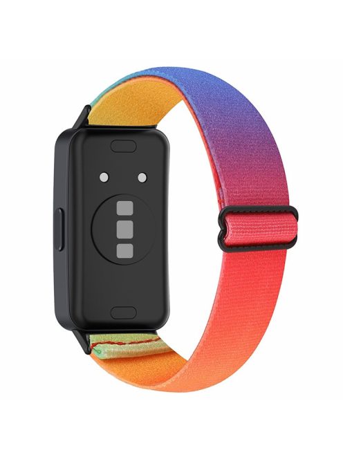 For Huawei Band 8 / Band 8 NFC / Band 9 / Band 9 NFC Bohemian Style Elastic Nylon Smartwatch Strap Watch Band Replacement - Rainbow