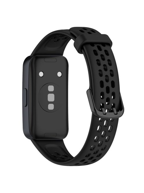 For Huawei Band 8 / Band 8 NFC / Band 9 / Band 9 NFC Breathable Silicone Smart Watch Strap Comfortable Wearing Wrist Band - Black