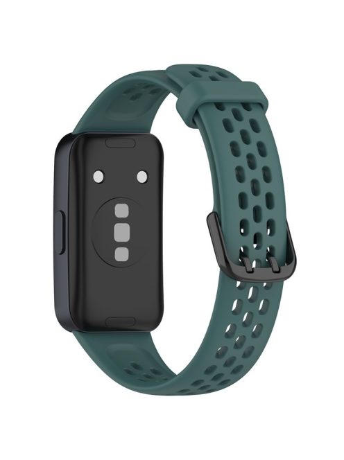 For Huawei Band 8 / Band 8 NFC / Band 9 / Band 9 NFC Breathable Silicone Smart Watch Strap Comfortable Wearing Wrist Band - Green