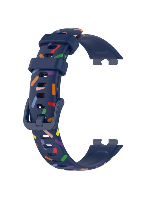 For Huawei Band 8 / Band 8 NFC / Band 9 / Band 9 NFC Colorful Spotted Silicone Strap Replacement Watch Band - Midnight Blue