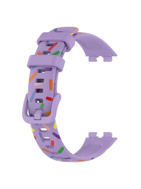 For Huawei Band 8 / Band 8 NFC / Band 9 / Band 9 NFC Colorful Spotted Silicone Strap Replacement Watch Band - Purple