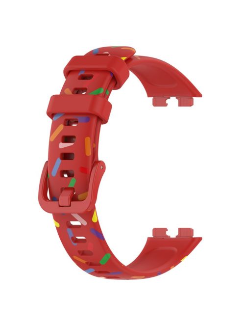 For Huawei Band 8 / Band 8 NFC / Band 9 / Band 9 NFC Colorful Spotted Silicone Strap Replacement Watch Band - Red