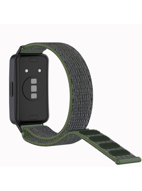 For Huawei Band 8 / Band 8 NFC / Band 9 / Band 9 NFC Nylon Watch Band Adjustable Sport Loop Breathable Replacement Strap - Army Green