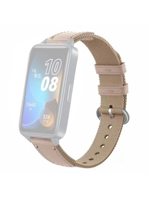 For Huawei Band 8 / Band 8 NFC / Band 9 / Band 9 NFC Replacement Watch Band Quick Release Nylon Watch Strap with Alloy Buckle - Beige