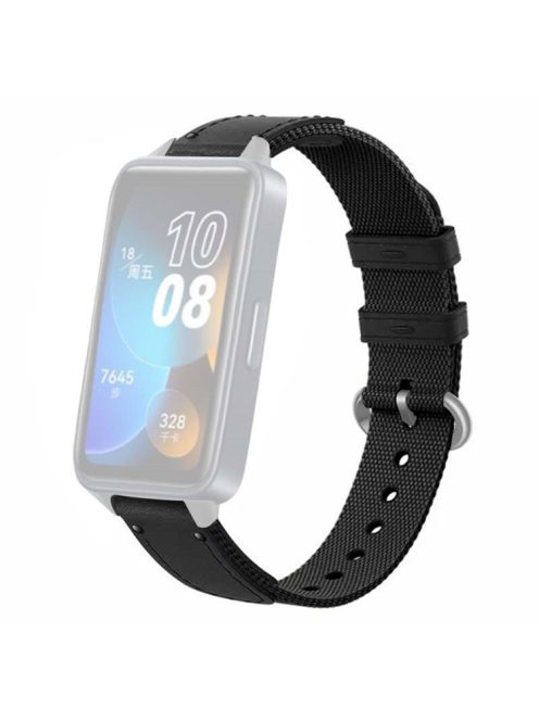 For Huawei Band 8 / Band 8 NFC / Band 9 / Band 9 NFC Replacement Watch Band Quick Release Nylon Watch Strap with Alloy Buckle - Black