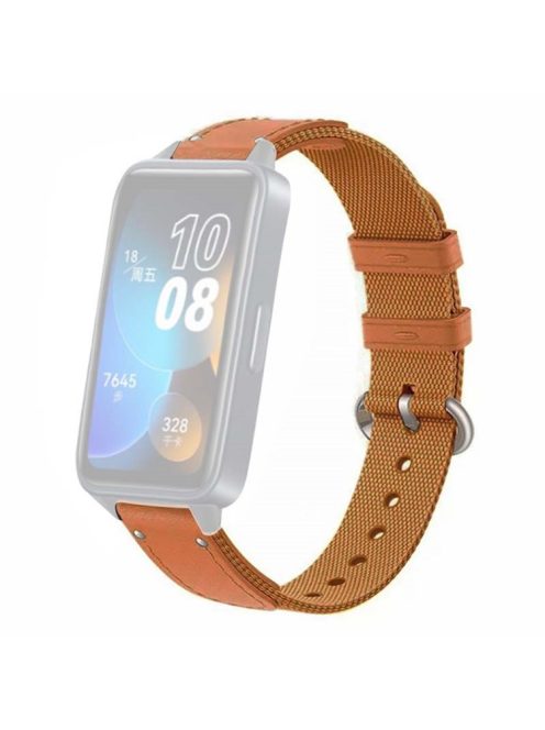 For Huawei Band 8 / Band 8 NFC / Band 9 / Band 9 NFC Replacement Watch Band Quick Release Nylon Watch Strap with Alloy Buckle - Brown