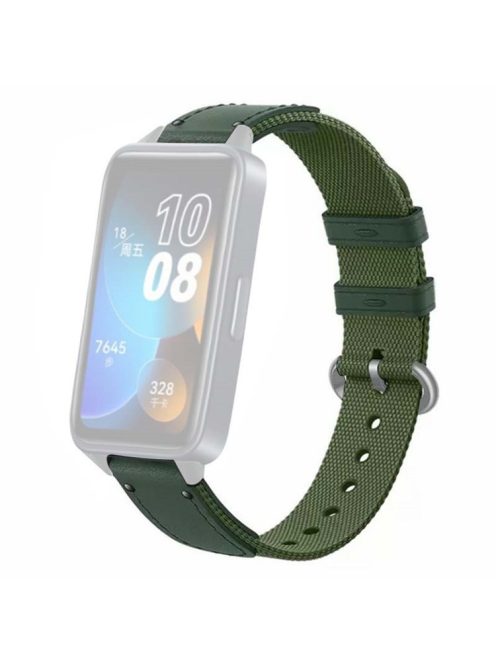 For Huawei Band 8 / Band 8 NFC / Band 9 / Band 9 NFC Replacement Watch Band Quick Release Nylon Watch Strap with Alloy Buckle - Green