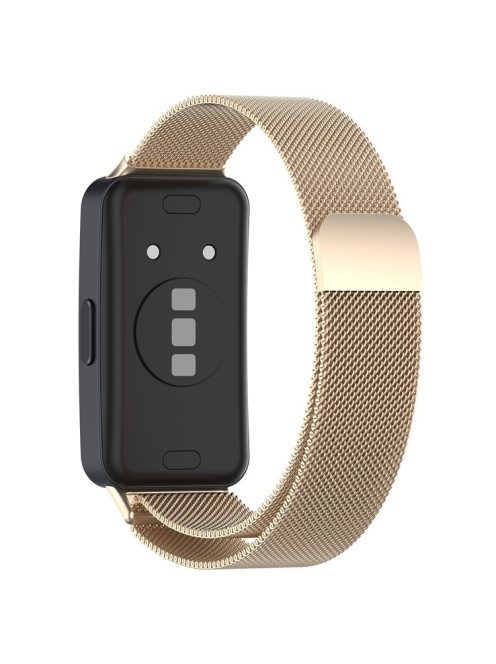 For Huawei Band 8 / Band 8 NFC / Band 9 / Band 9 NFC Replacement Wrist Band Metal Milanese Magnetic Watch Strap - Champagne Gold