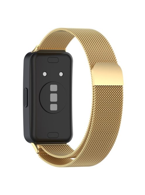 For Huawei Band 8 / Band 8 NFC / Band 9 / Band 9 NFC Replacement Wrist Band Metal Milanese Magnetic Watch Strap - Gold