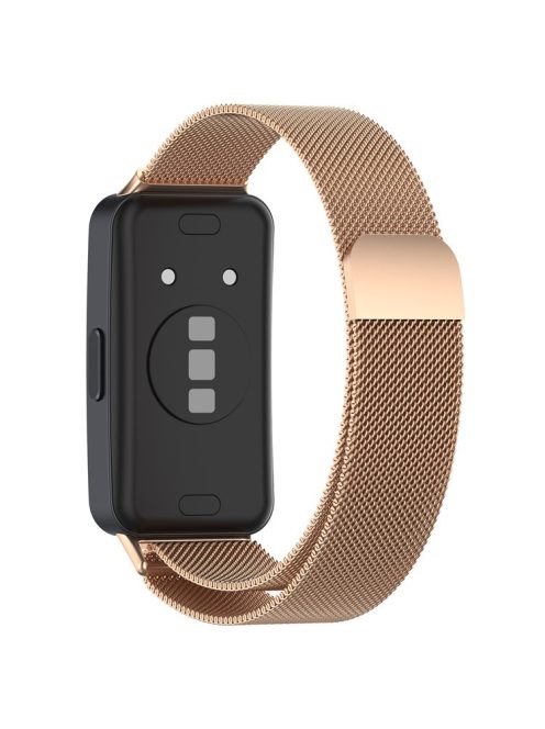 For Huawei Band 8 / Band 8 NFC / Band 9 / Band 9 NFC Replacement Wrist Band Metal Milanese Magnetic Watch Strap - Rose Gold