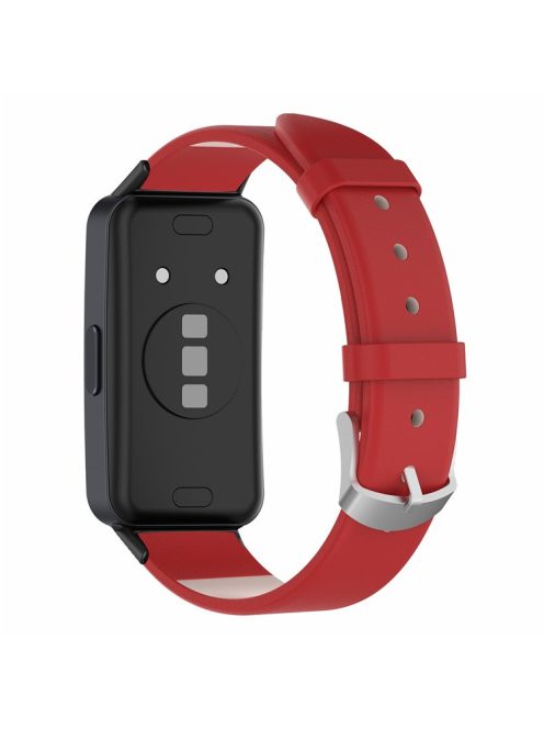 For Huawei Band 8 / Band 8 NFC / Band 9 / Band 9 NFC Watch Band Genuine Cow Leather Replacement Strap - Red