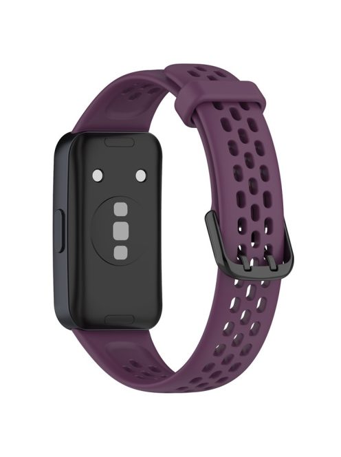 For Huawei Band 8 / Band 8 NFC / Band 9 / Band 9 NFC Watch Band Soft Silicone Breathable Strap Replacement - Dark Purple