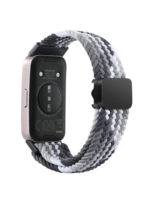 For Huawei Band 8 / Band 8 NFC / Band 9 / Band 9 NFC Wrist Band Magnetic Buckle Nylon Braided Smartwatch Strap - Colorful Black