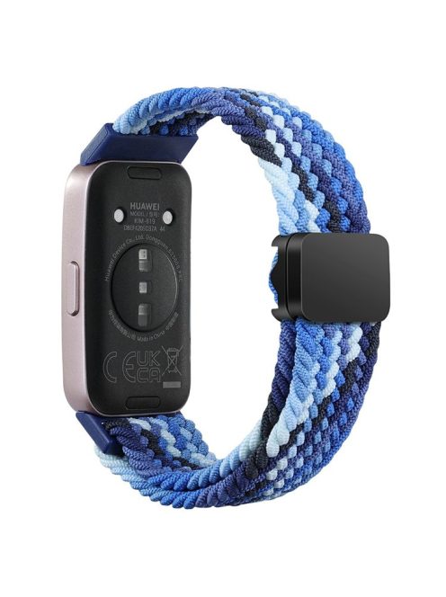 For Huawei Band 8 / Band 8 NFC / Band 9 / Band 9 NFC Wrist Band Magnetic Buckle Nylon Braided Smartwatch Strap - Colorful Blue