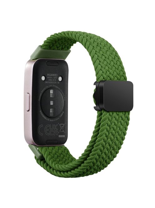 For Huawei Band 8 / Band 8 NFC / Band 9 / Band 9 NFC Wrist Band Magnetic Buckle Nylon Braided Smartwatch Strap - Green