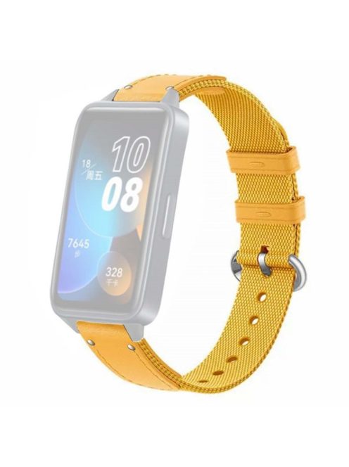 For Huawei Band 8 Replacement Watch Band Quick Release Nylon Watch Strap with Alloy Buckle - Yellow