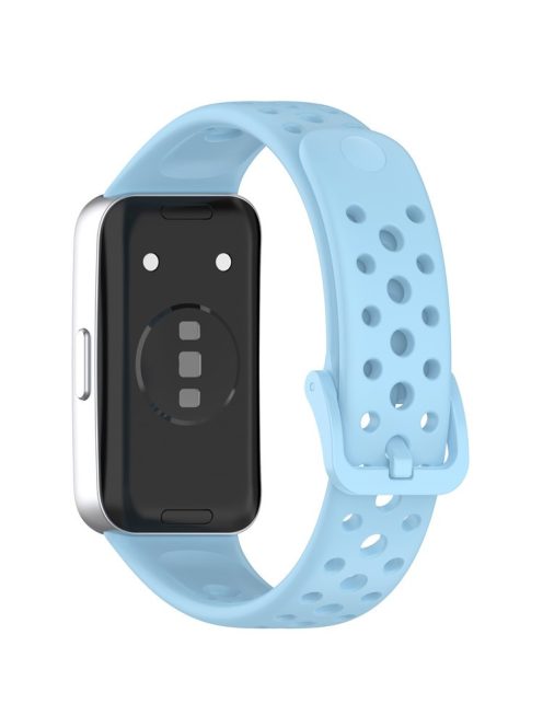 For Huawei Band 9 / 9 NFC / 8 / 8 NFC Breathable Holes Replacement Band Silicone Watch Strap - Baby Blue