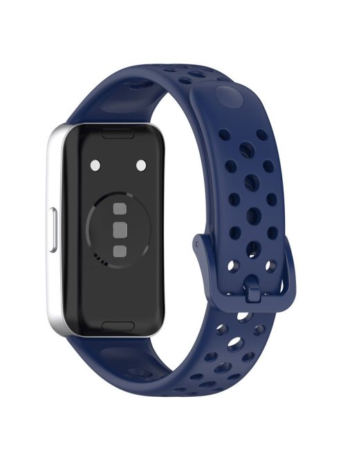 For Huawei Band 9 / 9 NFC / 8 / 8 NFC Breathable Holes Replacement Band Silicone Watch Strap - Dark Blue