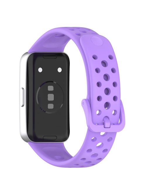 For Huawei Band 9 / 9 NFC / 8 / 8 NFC Breathable Holes Replacement Band Silicone Watch Strap - Purple