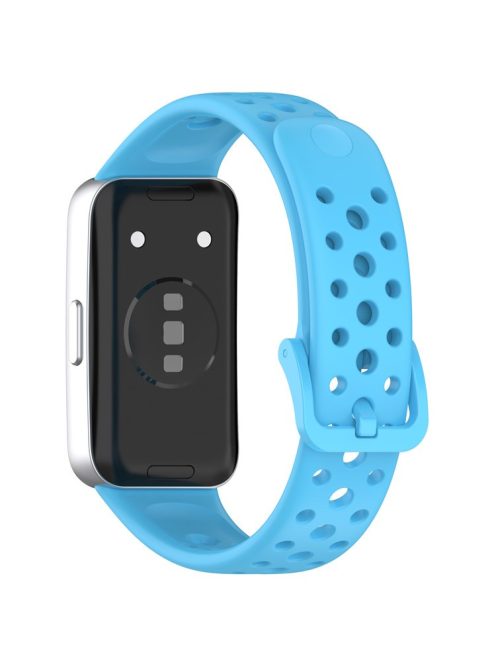 For Huawei Band 9 / 9 NFC / 8 / 8 NFC Breathable Holes Replacement Band Silicone Watch Strap - Sky Blue