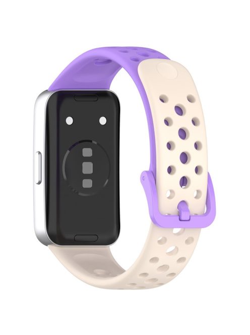 For Huawei Band 9 / 9 NFC / 8 / 8 NFC Breathable Holes Replacement Band Silicone Watch Strap - Starlight+Purple