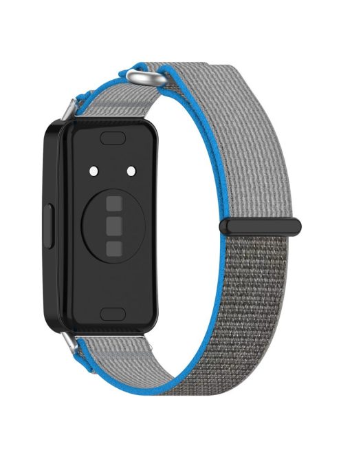 For Huawei Band 9 / Band 9 NFC / Band 8 / Band 8 NFC Strap Nylon Sport Loop Watch Bands - Blue+Grey