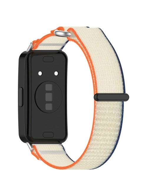 For Huawei Band 9 / Band 9 NFC / Band 8 / Band 8 NFC Strap Nylon Sport Loop Watch Bands - Orange+Beige