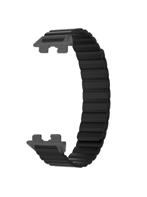 For Huawei Band 9 Magnetic Wrist Band Adjustable Silicone Watch Strap Watch Replacement Accessory - Black