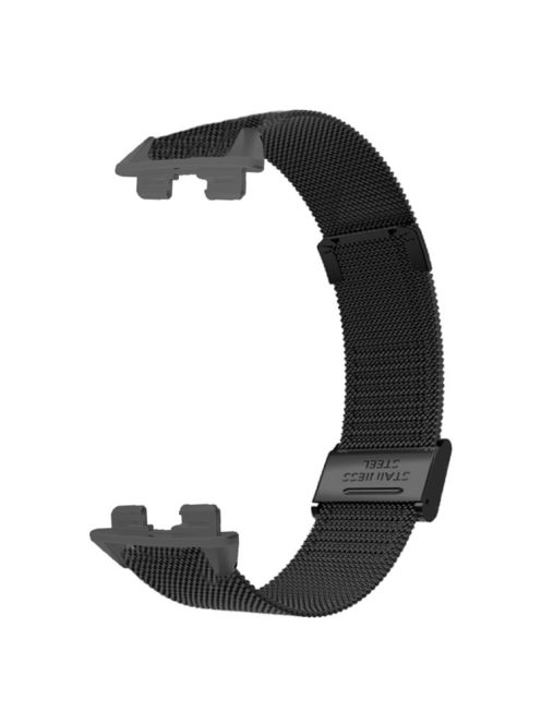 For Huawei Band 9 Watch Bracelet Milanese Mesh Replacement Strap with Metal Connector - Black