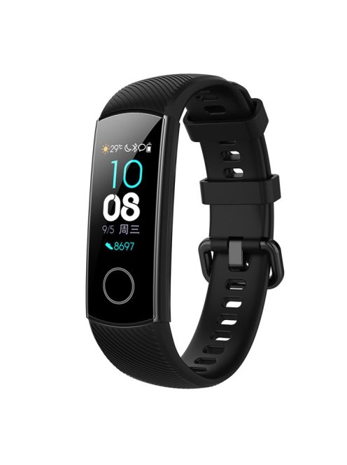 For Huawei Honor Band 4 Silicone Watch Wrist Band Replacement, Length: 95.6+124.8mm - Black