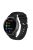 For Huawei TalkBand B5 Grid Design Soft Silicone Watch Band 18mm Replacement Strap with Silver Buckle - Black