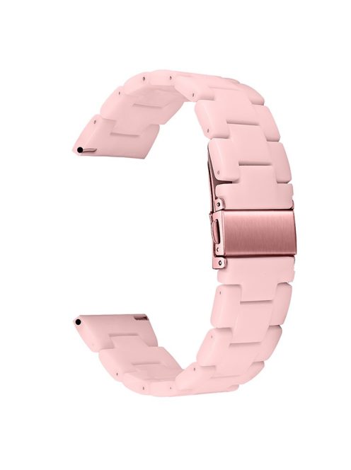 For Huawei Watch 2/Watch GT 2 42mm Resin Watch Band Wrist Strap Replacement 20mm with Stainless Steel Buckle  - Pink