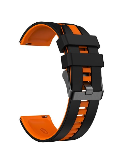 For Huawei Watch 4 / 4 Pro / GT 4 46mm Replacement Strap 22mm Universal Silicone Watch Band - Black+Orange