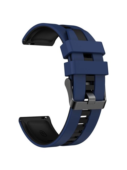 For Huawei Watch 4 / 4 Pro / GT 4 46mm Replacement Strap 22mm Universal Silicone Watch Band - Dark Blue+Black