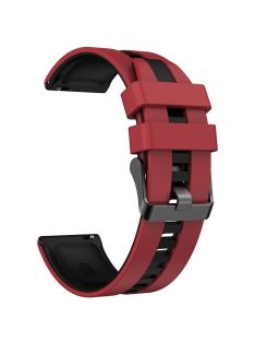   For Huawei Watch 4 / 4 Pro / GT 4 46mm Replacement Strap 22mm Universal Silicone Watch Band - Dark Red+Black