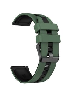   For Huawei Watch 4 / 4 Pro / GT 4 46mm Replacement Strap 22mm Universal Silicone Watch Band - Olive Green+Black