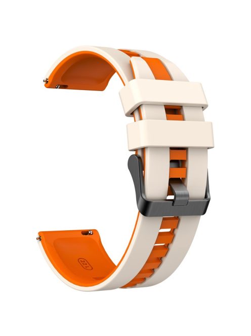 For Huawei Watch 4 / 4 Pro / GT 4 46mm Replacement Strap 22mm Universal Silicone Watch Band - Starlight+Orange