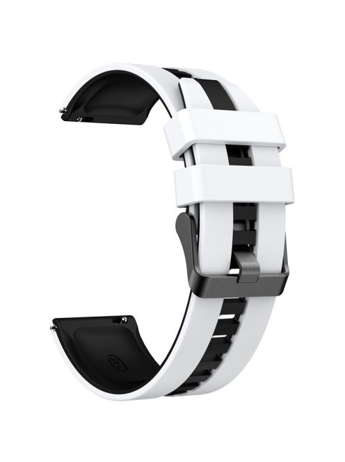 For Huawei Watch 4 / 4 Pro / GT 4 46mm Replacement Strap 22mm Universal Silicone Watch Band - White+Black