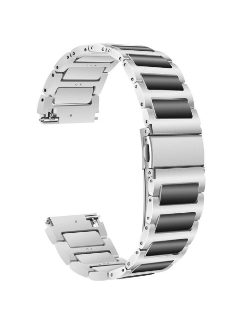 For Huawei Watch 4 / 4 Pro / GT 4 46mm Replacement Watch Strap 22mm Zinc Alloy Wrist Band - Silver+Black