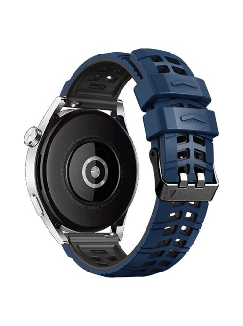 For Huawei Watch 4 / 4 Pro / Watch 3 / 3 Pro Silicone Watch Band 22mm Textured Watch Strap with Dual Buckle - Midnight Blue / Black