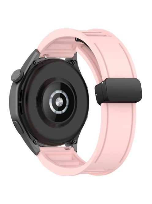 For Huawei Watch 4 / Watch 4 Pro / Watch GT 4 46mm Magnetic Watch Band 22mm Width Silicone Strap Quick Release - Pink