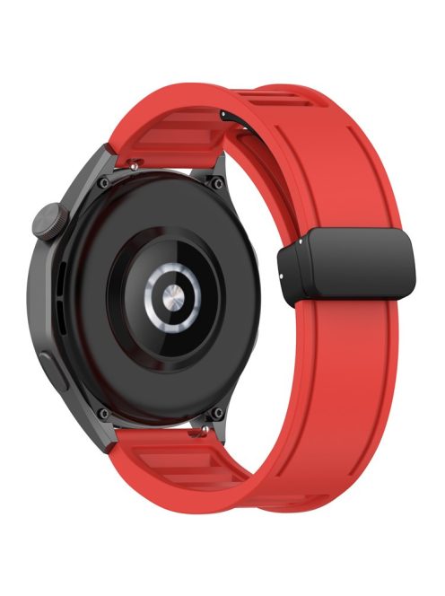 For Huawei Watch 4 / Watch 4 Pro / Watch GT 4 46mm Magnetic Watch Band 22mm Width Silicone Strap Quick Release - Red