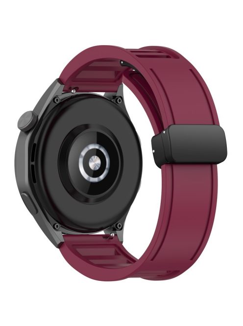 For Huawei Watch 4 / Watch 4 Pro / Watch GT 4 46mm Magnetic Watch Band 22mm Width Silicone Strap Quick Release - Wine Red