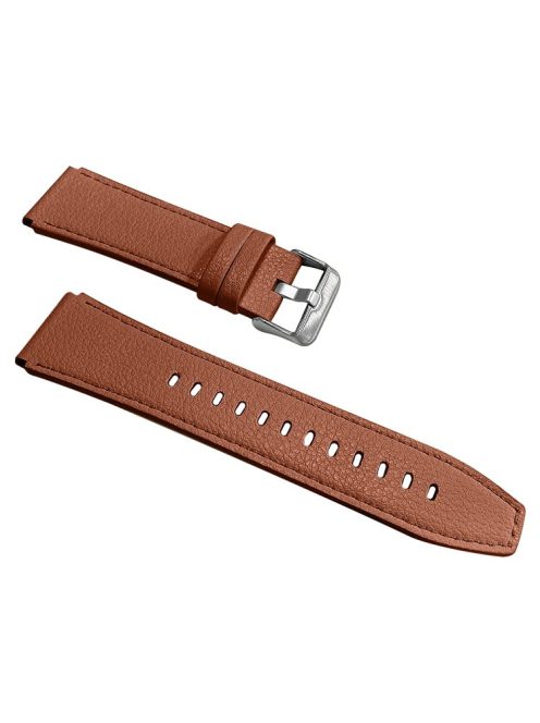 For Huawei Watch 4 Pro / Watch GT 3 / 2 46mm Quick Release Watch Band 22mm Top-Layer Cowhide Leather Wrist Strap - Coffee