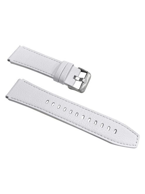 For Huawei Watch 4 Pro / Watch GT 3 / 2 46mm Quick Release Watch Band 22mm Top-Layer Cowhide Leather Wrist Strap - White